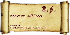 Morvicz János névjegykártya